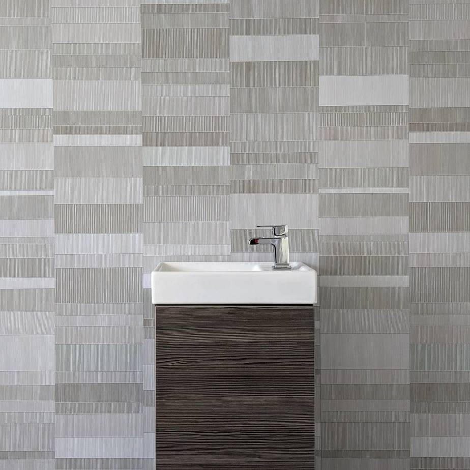 8mm Light Grey Mosaic Bathroom Wall Panel 2.6M
