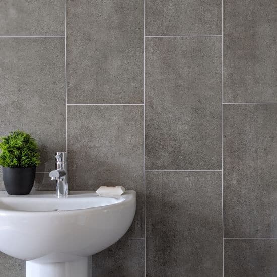 8mm Graphite Grey Tile Effect Wall Panel