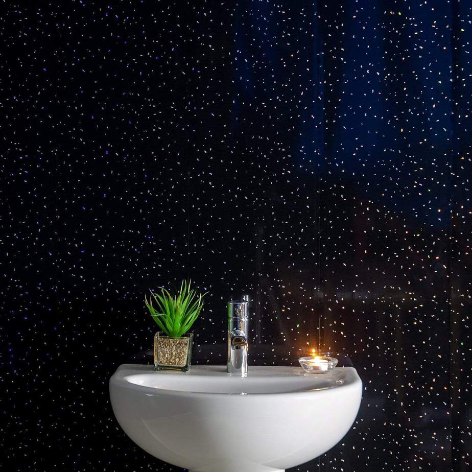 10mm Black Sparkle Gloss Shower Panel 1M x 2.4M