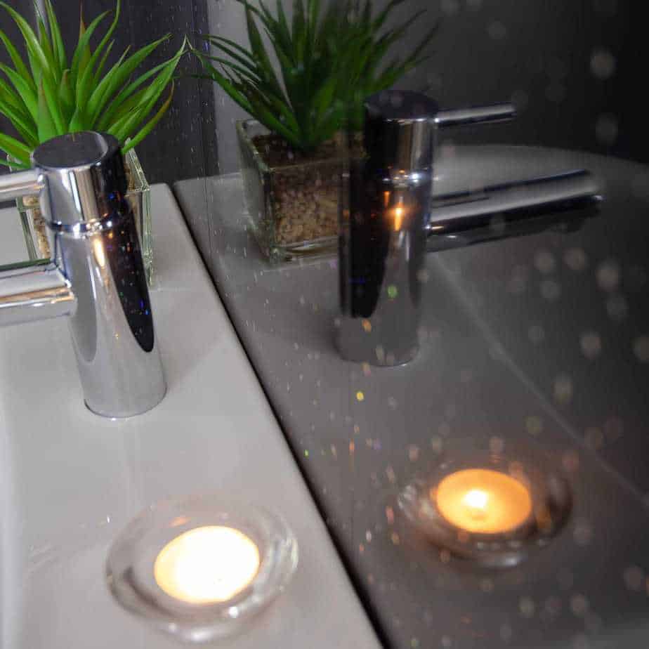 10mm Black Sparkle Gloss Shower Panel 1M x 2.4M