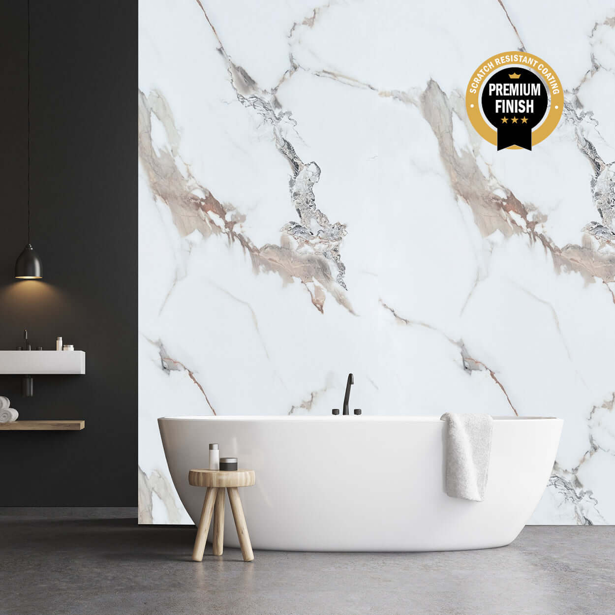 10mm Calacatta Marble Ultra Matt Shower Panel 1M x 2.4M