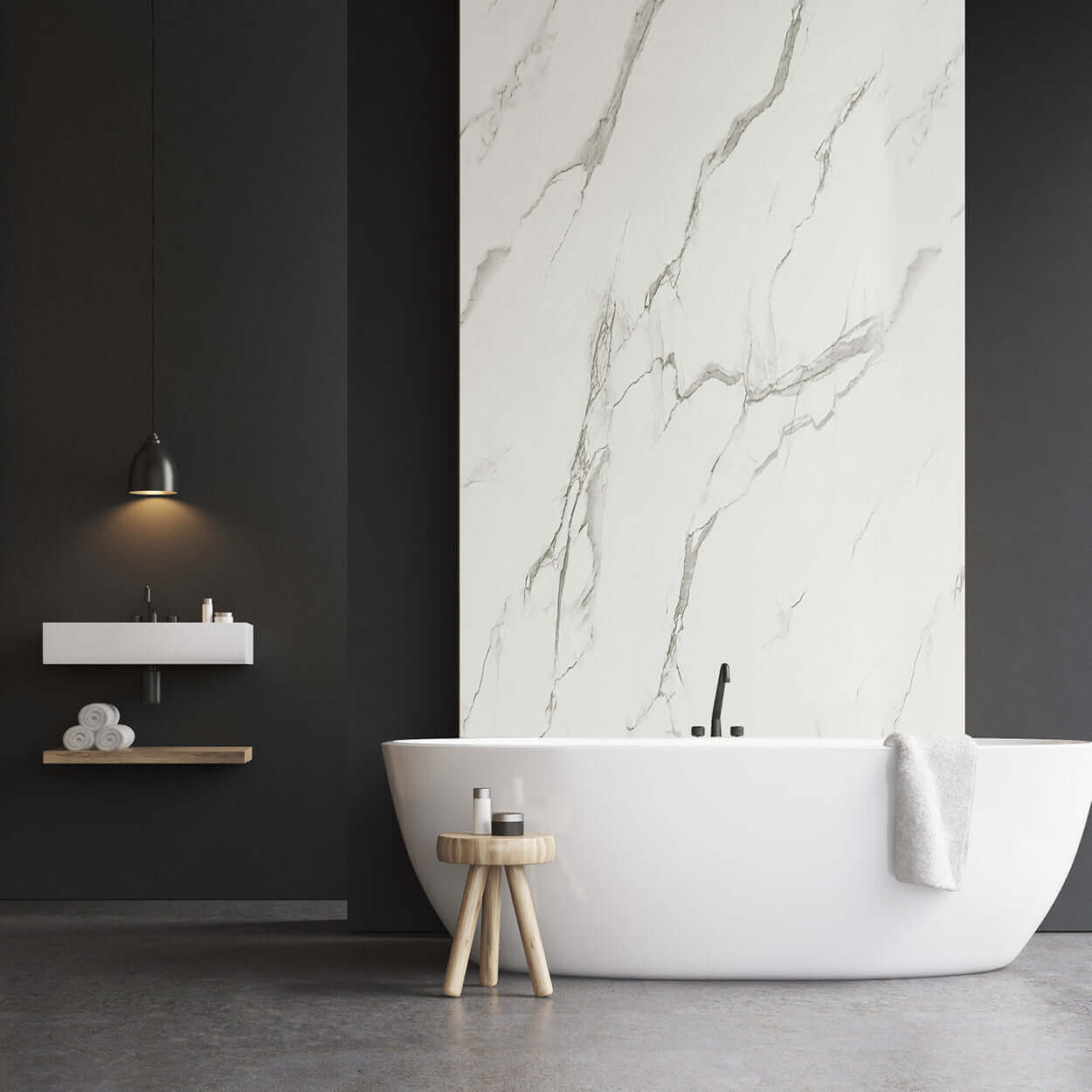 10mm Carrara Marble Matt Shower Panel 1M x 2.4M
