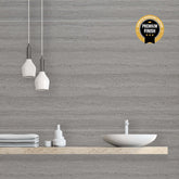 10mm Grey Travertine Large Tile Ultra Matt Shower Panel 1M x 2.4M