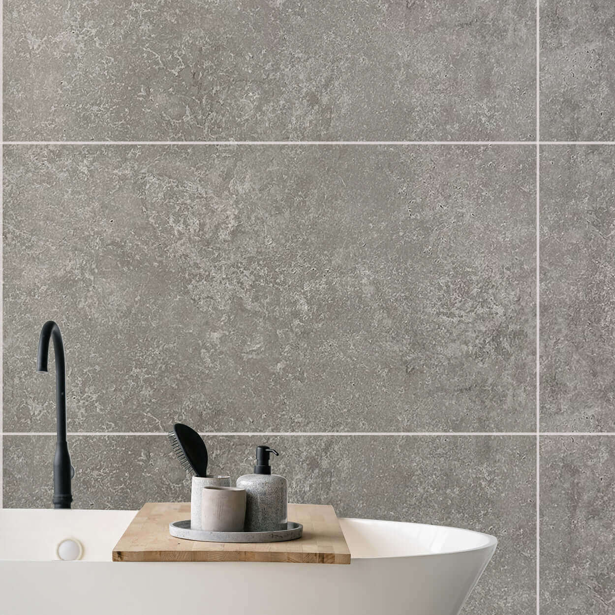 10mm Large Tile Light Concrete Matt Shower Panel 1M x 2.4M