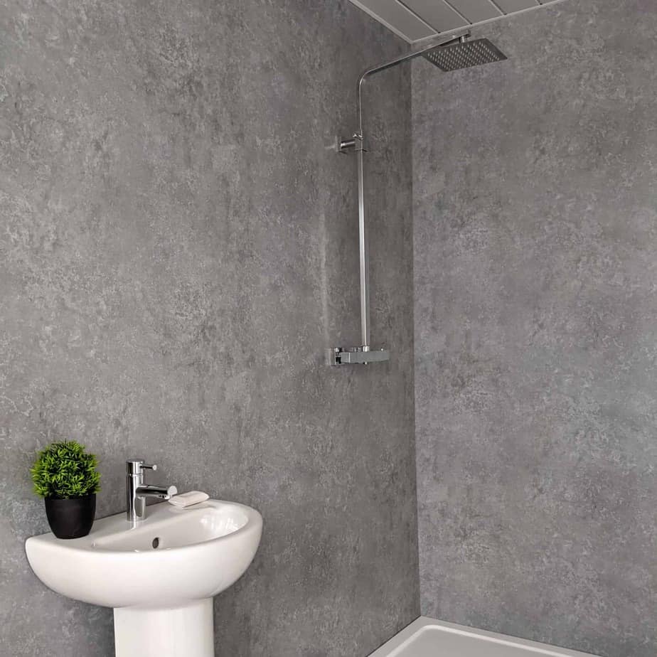 10mm Light Concrete Matt Shower Panel 1M x 2.4M
