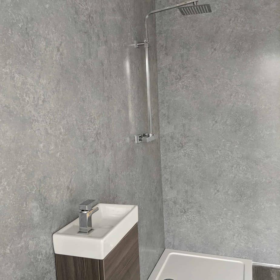 10mm Light Concrete Matt Shower Panel 1M x 2.4M