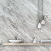 10mm Light Grey Marble Gloss Shower Panel 1M x 2.4M