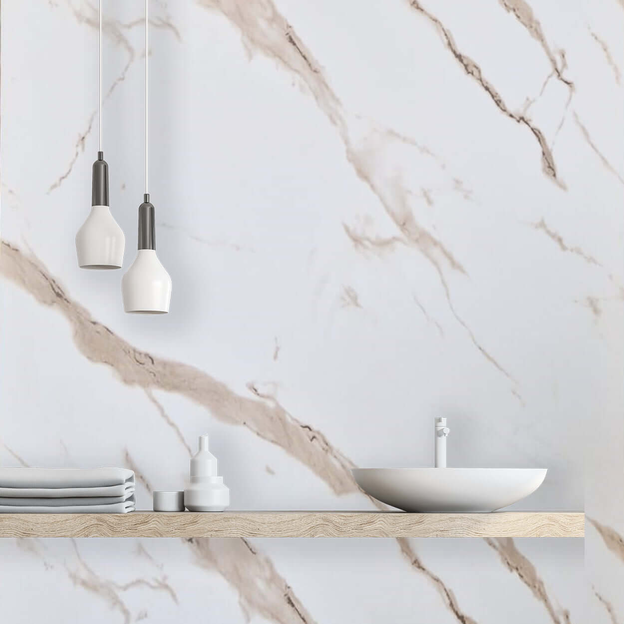 10mm Gold Marble Matt Shower Panel 1M x 2.4M