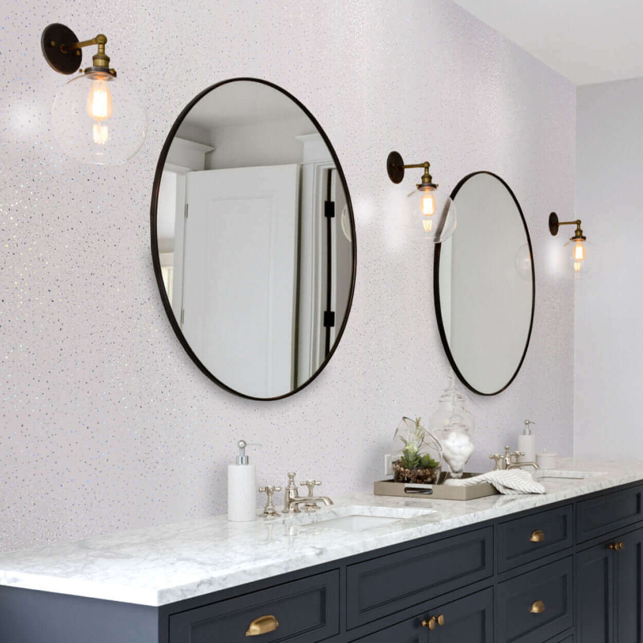 10mm Platinum White Sparkle Gloss Shower Panel 1M x 2.4M