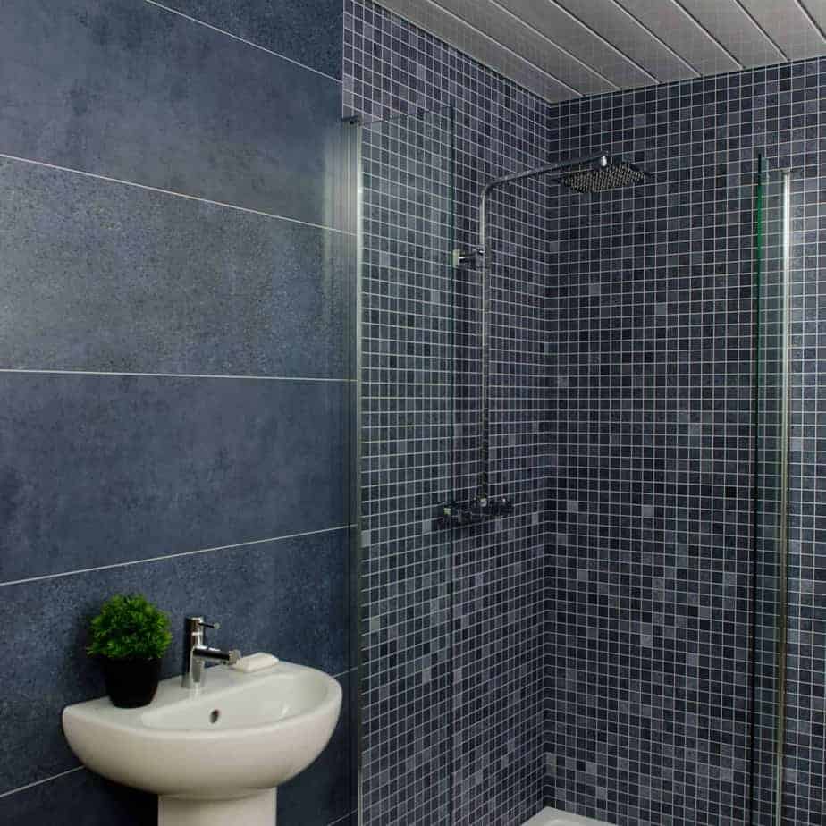 10mm Roman Blue Mosaic Matt Shower Panel 1M x 2.4M