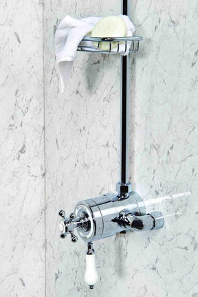 10mm White Marble Gloss Shower Panel 1M x 2.4M