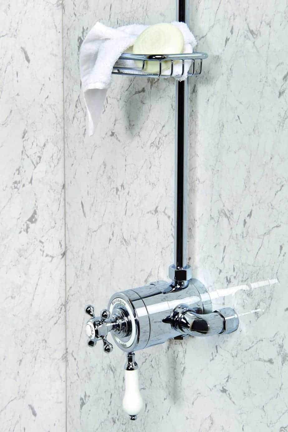 10mm White Marble Gloss Shower Panel 1M x 2.4M