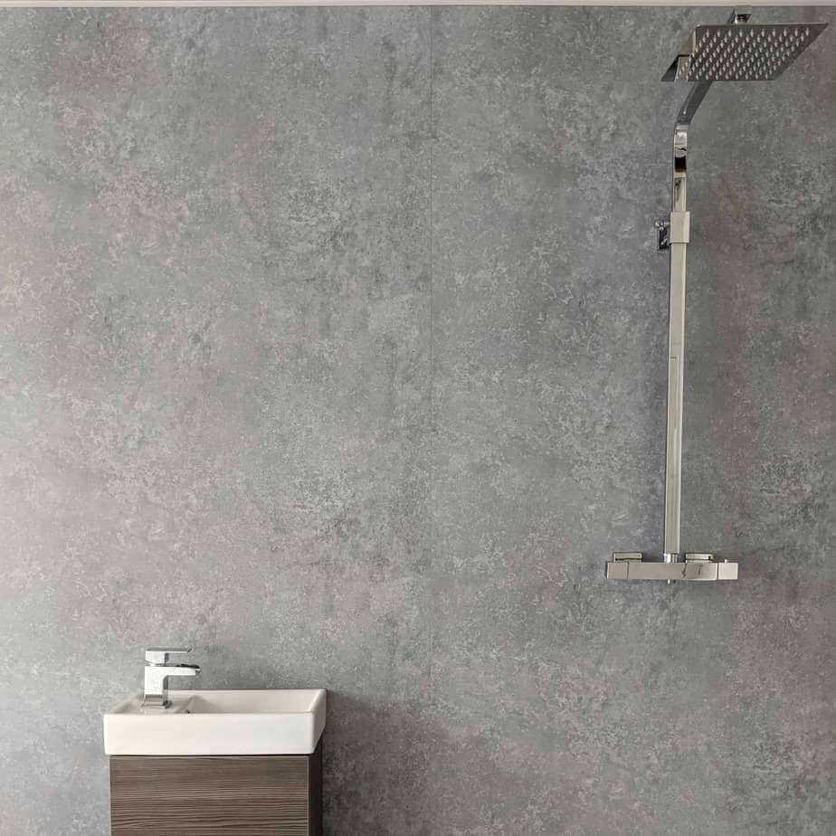 10mm Light Concrete Matt Shower Panel 1M x 2.4M