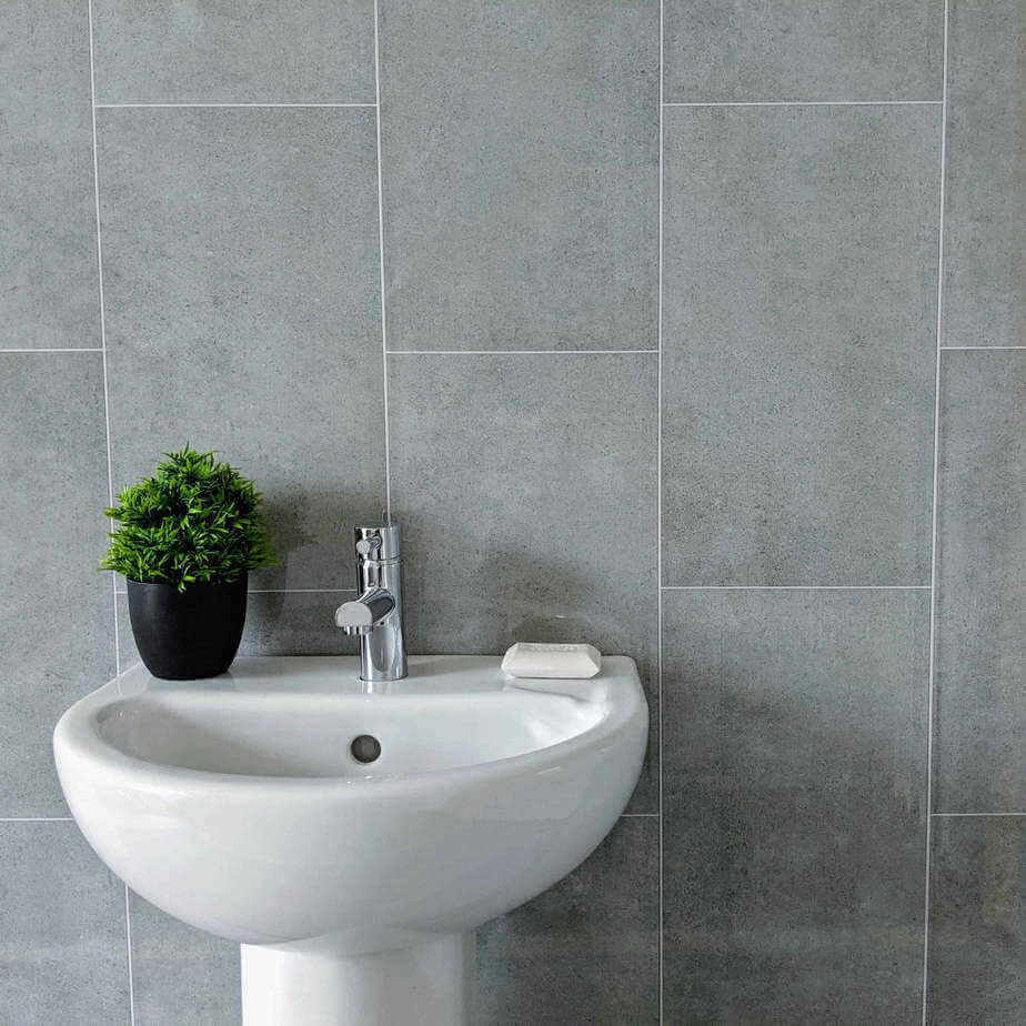 8mm Modern Grey Tile Effect Wall Panel 2.6M