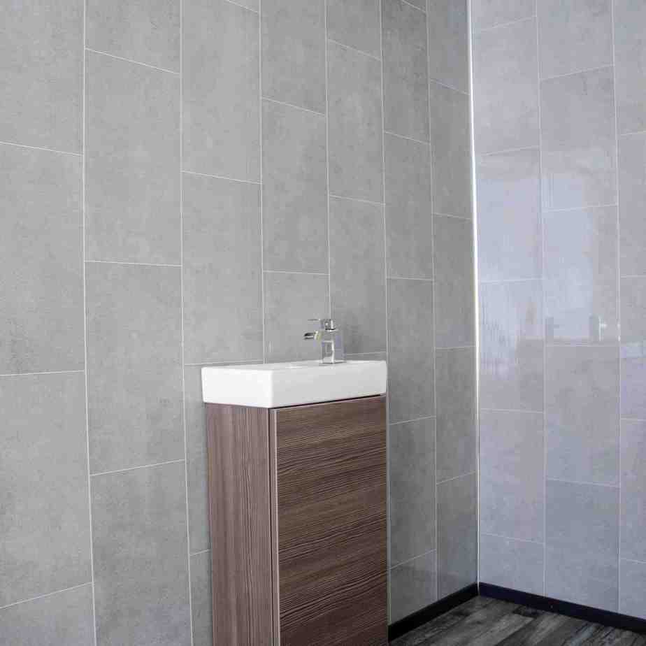 8mm Modern Grey Tile Effect Wall Panel 2.6M