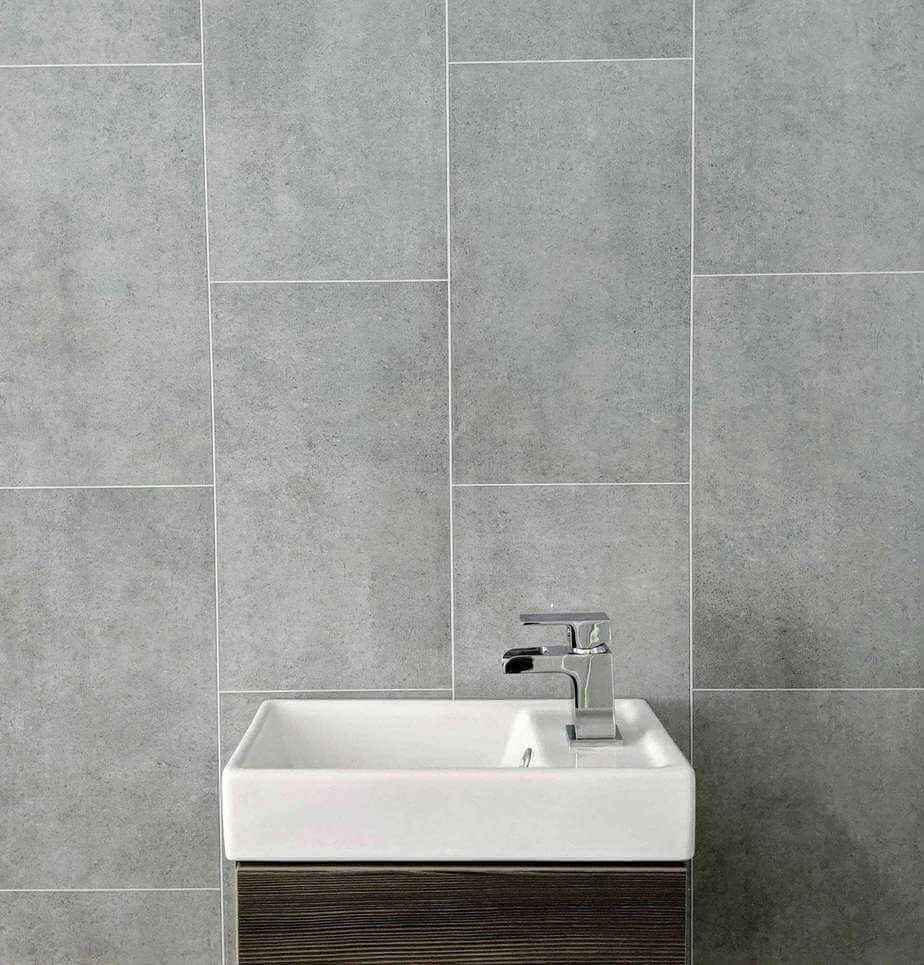 8mm Modern Grey Tile Effect Wall Panel 2.6M