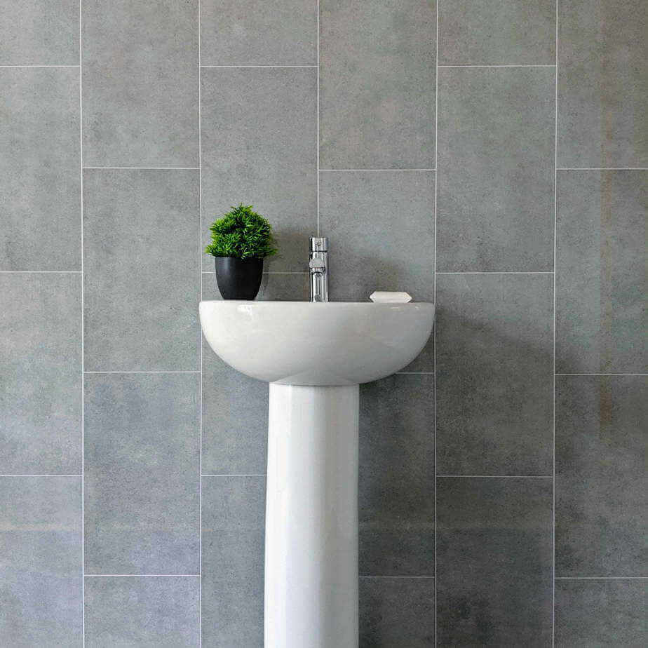8mm Modern Grey Tile Effect Wall Panel 2.6M