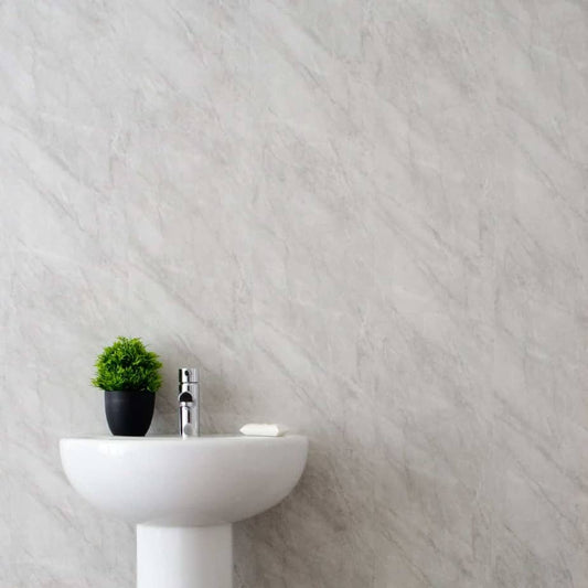 8mm Storm Grey Marble Bathroom Wall Panel 2.6M