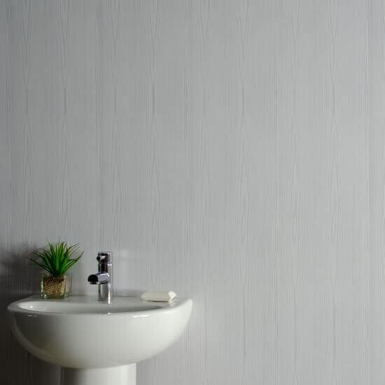 8mm White Wood Matt Bathroom Wall & Ceiling Panel 2.6M