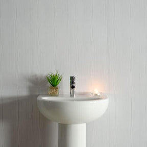 8mm White Wood Matt Bathroom Wall & Ceiling Panel 2.6M
